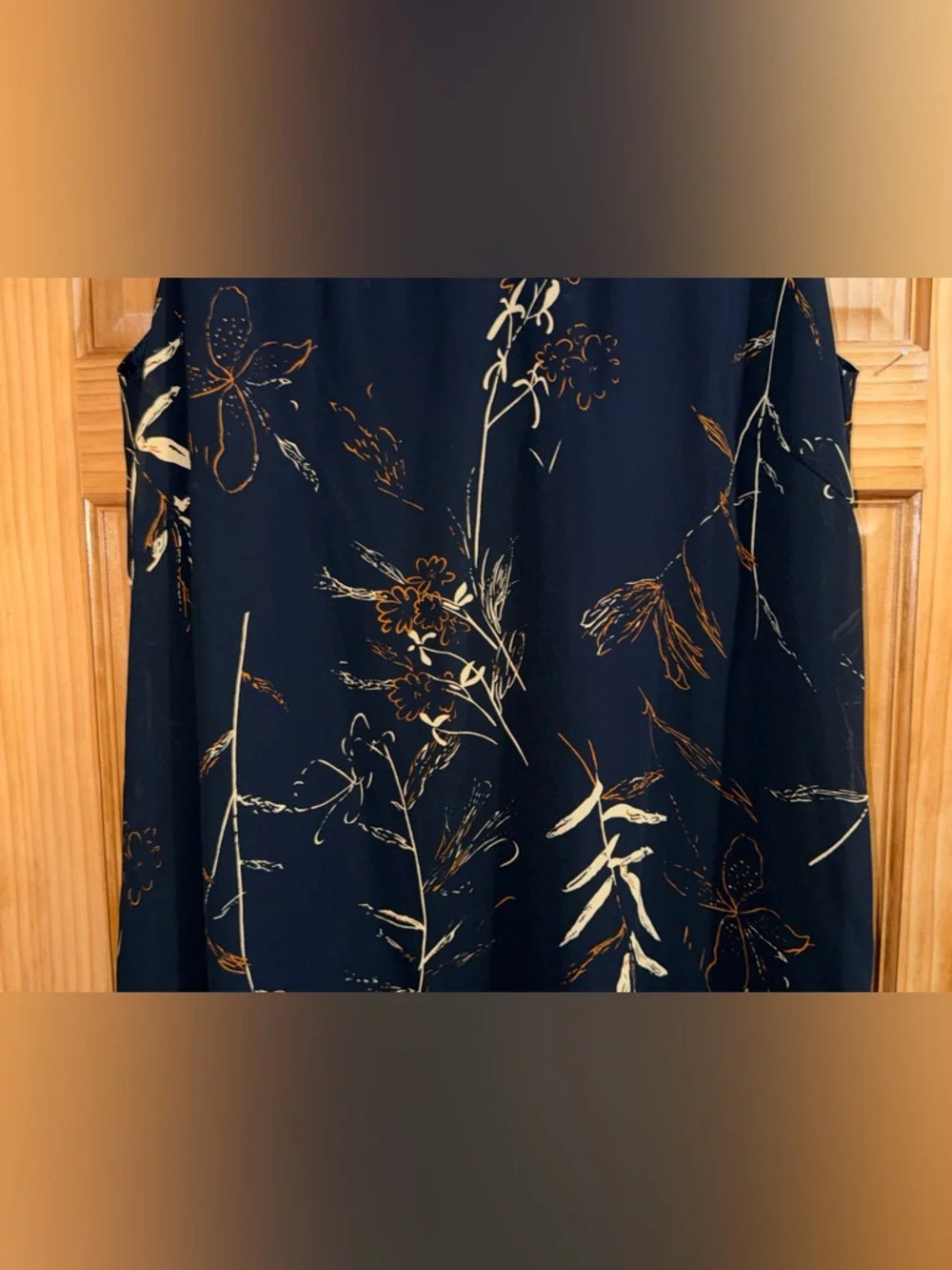 Vtg Studio C Plus Black Midi Dress with Gold Floral Accents - Picture 5 of 11